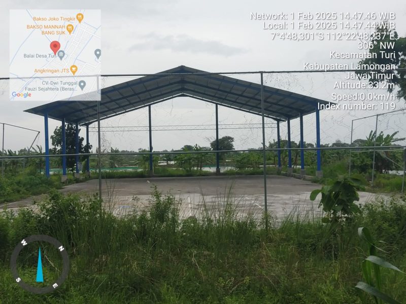 Pembangunan Lapangan Futsal Desa Turi Lamongan Diduga Menyimpang, Pasalnya Yang Dibangun Hanya Atapnya