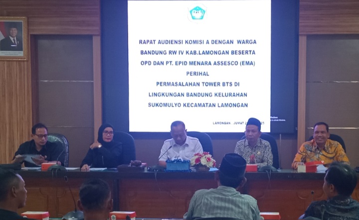 Gejolak Tower BTS Bandung Tak Kunjung Usai, Komisi A DPRD Lamongan Deadline 2 Minggu ke PT EMA