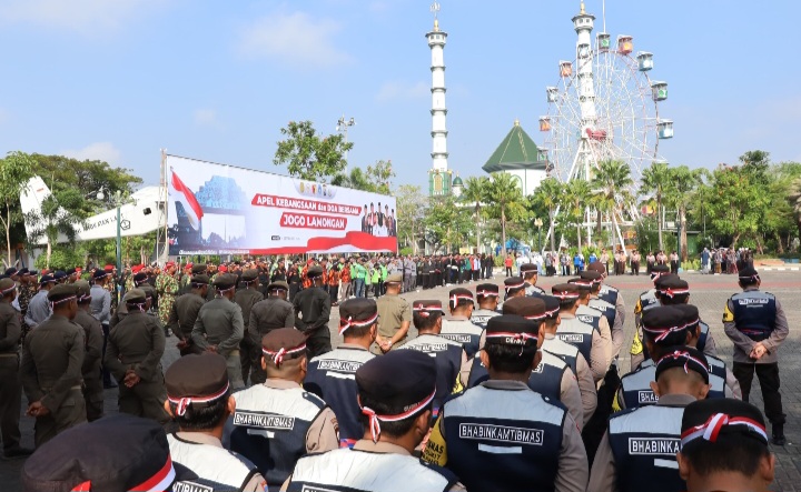Polres Lamongan Gelar Apel Kebangsaan dan Doa Bersama Jogo Lamongan 